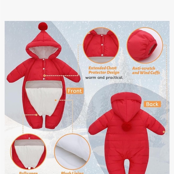 Three Piece baby puffer thermal lined Snowsuit - Picture 12 of 14